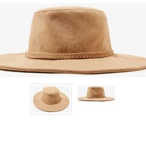 Floppy Tan Braided Band Hat
